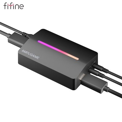 Placa de Captura Fifine V3, 1080p 60FPS, com Loop-out 4K, USB 3.0, RGB, Preta - V3