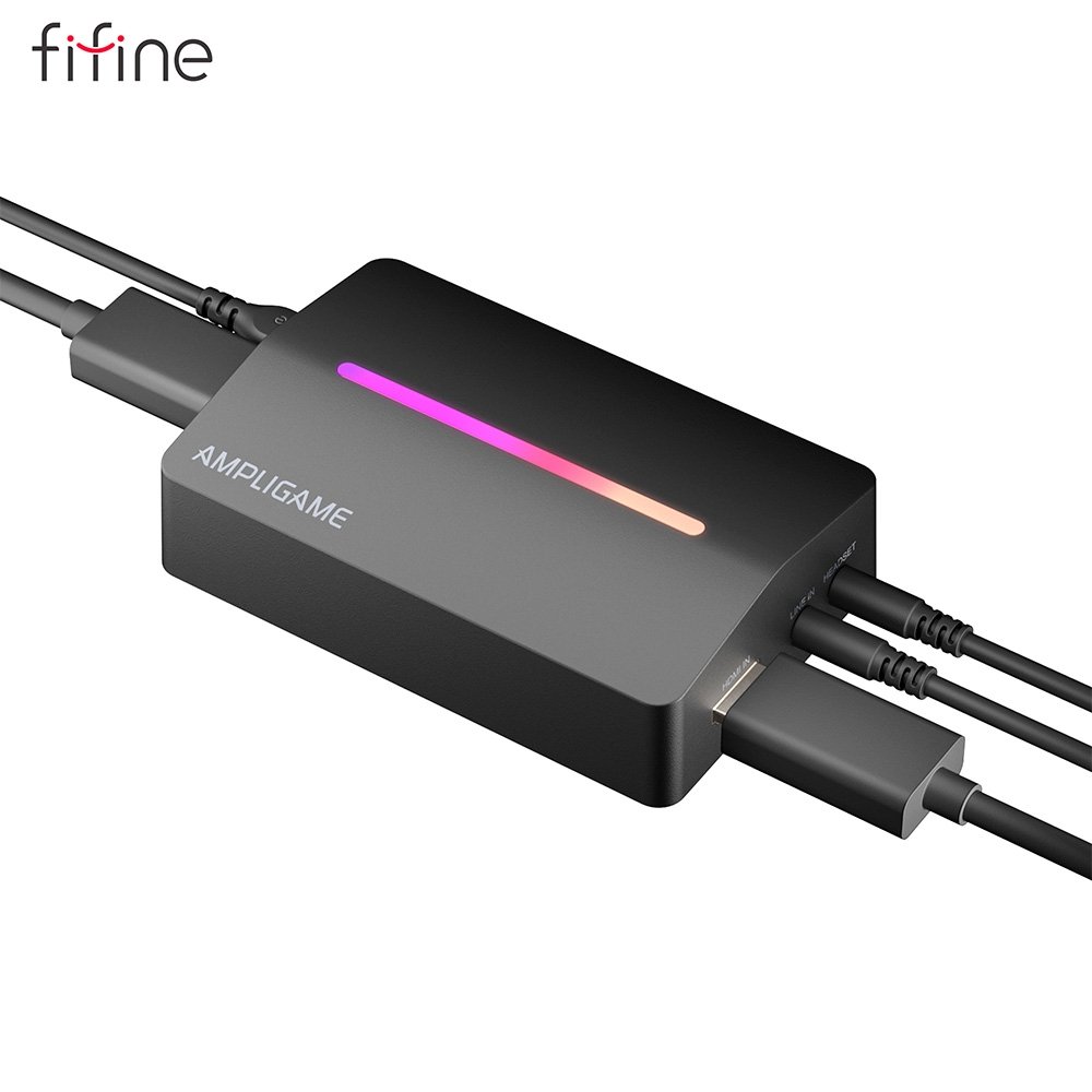 Placa de Captura Fifine V3, 1080p 60FPS, com Loop-out 4K, USB 3.0, RGB, Preta - V3 - view 3