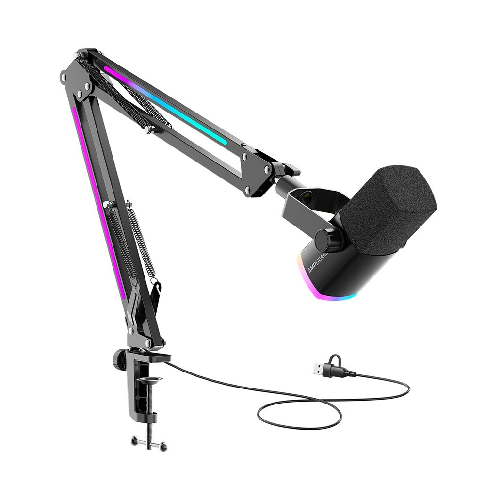FIFINE AM8PROT USB/XLR ダイナミックマイク ブラック Microfone Gamer Fifine AM8PROT RGB XLR/USB-C