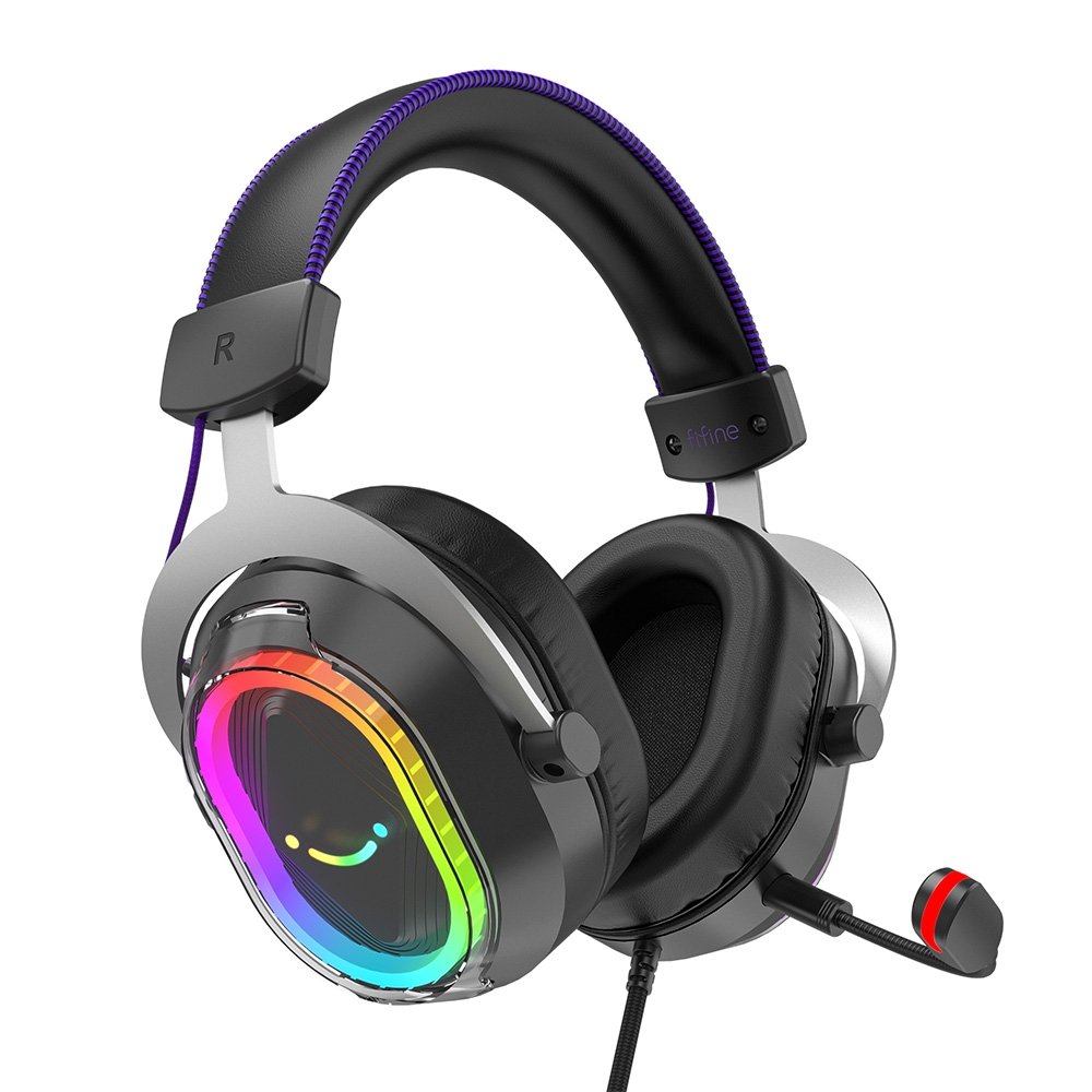 Imagem 3 de 7 do produto Headset Gamer Fifine AmpliGame H13, 7.1 Surround, Microfone Removível, RGB, para PC/PS5/Xbox, Preto - H13