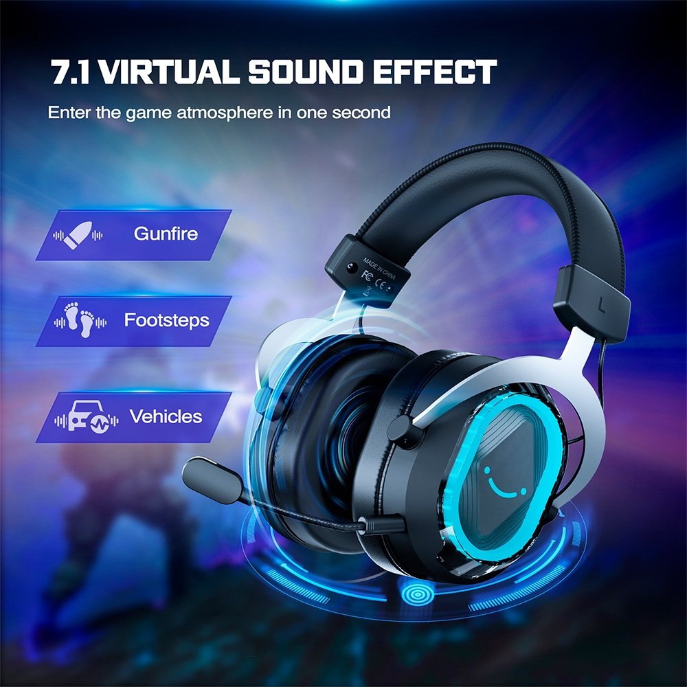 Imagem 4 de 7 do produto Headset Gamer Fifine AmpliGame H13, 7.1 Surround, Microfone Removível, RGB, para PC/PS5/Xbox, Preto - H13