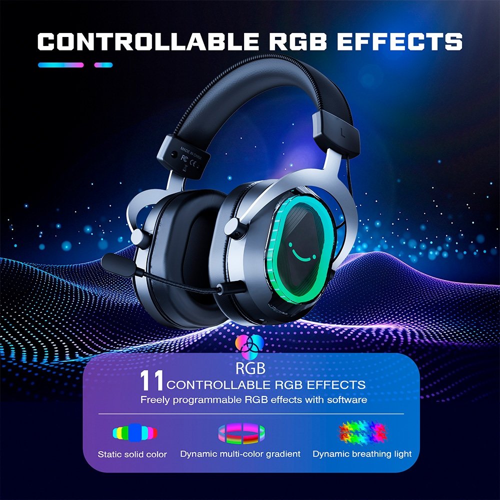 Imagem 6 de 7 do produto Headset Gamer Fifine AmpliGame H13, 7.1 Surround, Microfone Removível, RGB, para PC/PS5/Xbox, Preto - H13