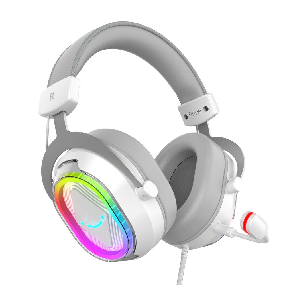 Headset Gamer Fifine AmpliGame H13, 7.1 Surround, Microfone Removível, RGB, para PC/PS5/( Balão.info), Branco ( Balão.info - foto 3