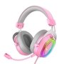 Headset Gamer Fifine AmpliGame H13, 7.1 Surround, Microfone Removível, RGB, para PC/PS5/Xbox, Rosa - H13P