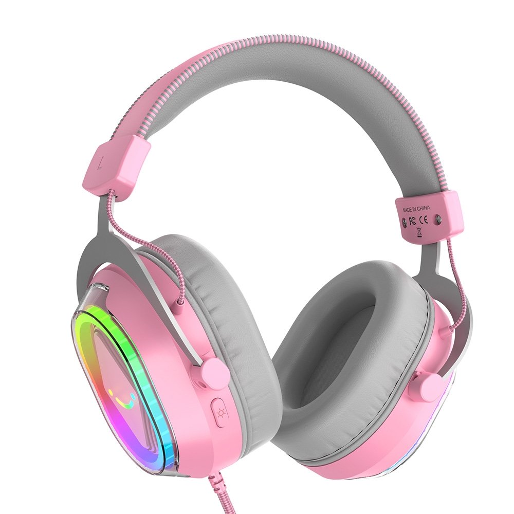 Headset Gamer Fifine AmpliGame H13, 7.1 Surround, Microfone Removível, RGB, para PC/PS5/( Balão.info), Rosa ( Balão.info - foto 3
