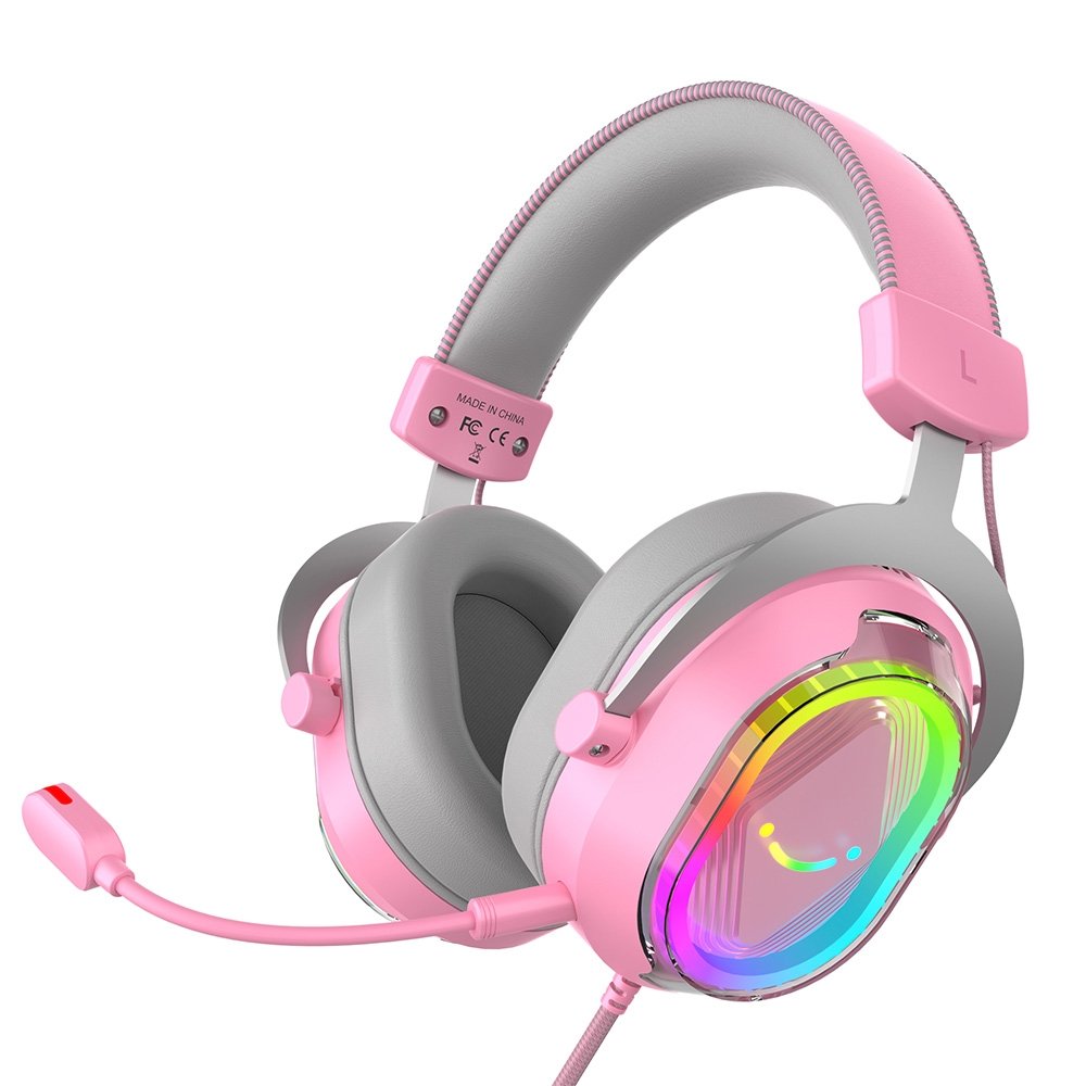 Headset Gamer Fifine AmpliGame H13, 7.1 Surround, Microfone Removível, RGB, para PC/PS5/( Balão.info), Rosa ( Balão.info - foto 5