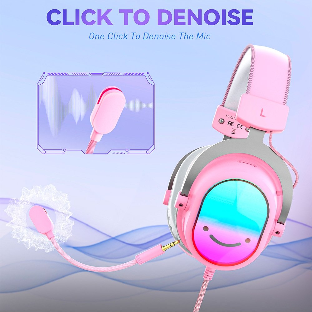 Headset Gamer Fifine AmpliGame H16, 7.1 Surround, Microfone com Cancelamento de Ruído, para PC/PS/MAC, Rosa ( Balão.info - foto 9
