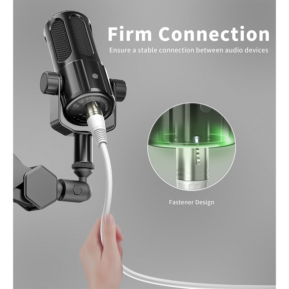 Imagem 6 de 6 do produto Cabo de Microfone XLR Fifine L9, 1.8 Metros, Balanceado Macho/Fêmea, Branco - L9CW