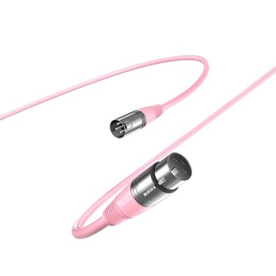 Cabo de Microfone XLR Fifine L9, 1.8 Metros, Balanceado Macho/Fêmea, Rosa - L9CP