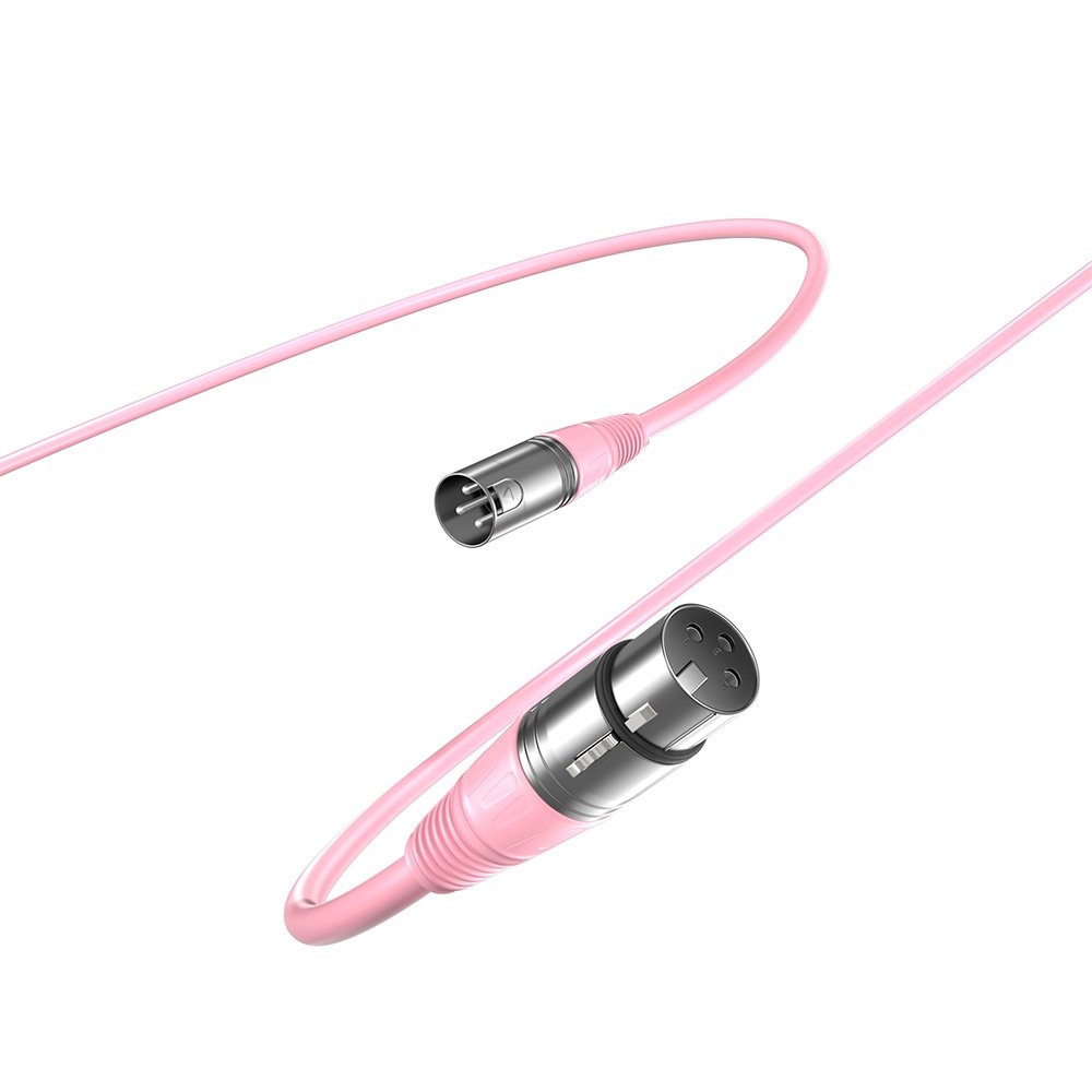 Cabo de Microfone XLR Fifine L9, 1.8 Metros, Balanceado Macho/Fêmea, Rosa - L9CP