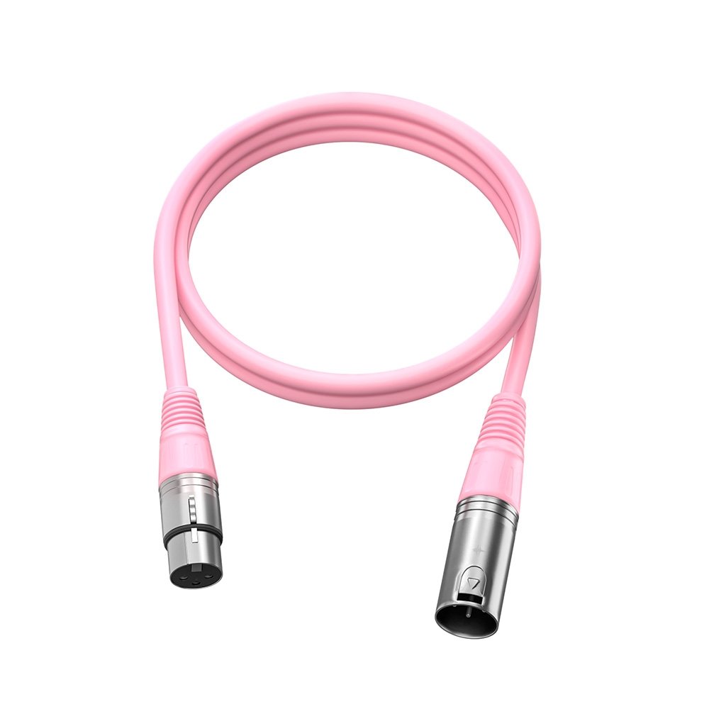 Imagem 2 de 4 do produto Cabo de Microfone XLR Fifine L9, 1.8 Metros, Balanceado Macho/Fêmea, Rosa - L9CP
