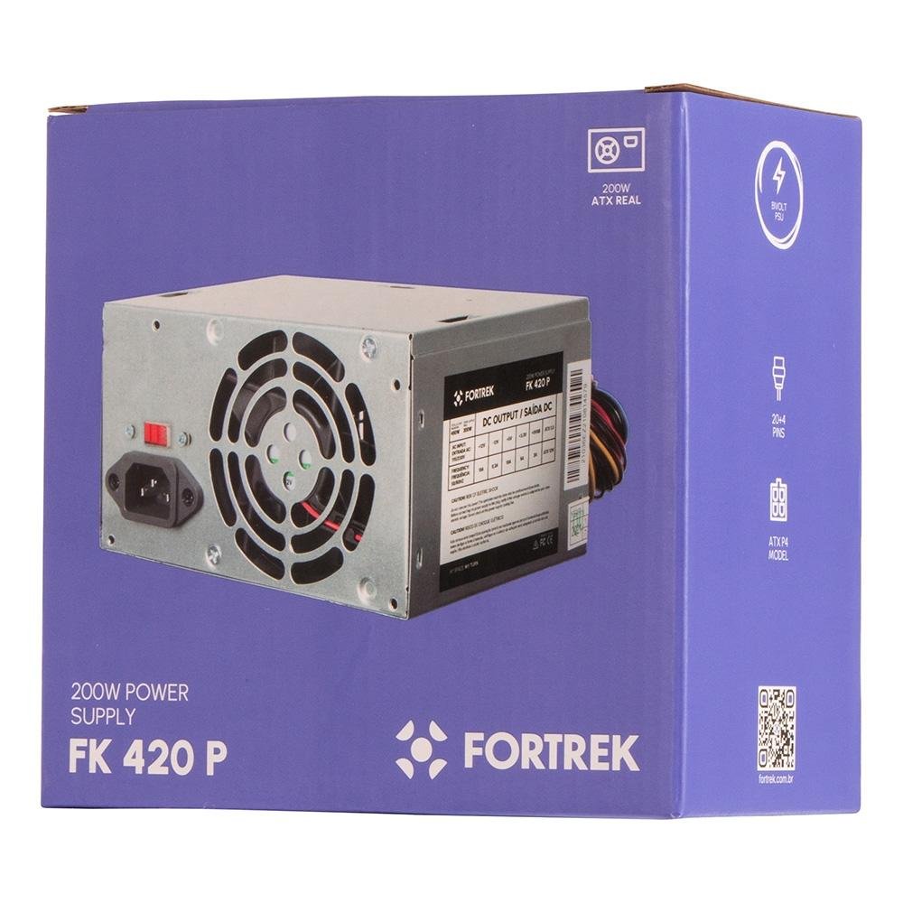 Fonte Fortrek PWS-2003, 200W, Sem Cabo, Prata - FK420P - view 10