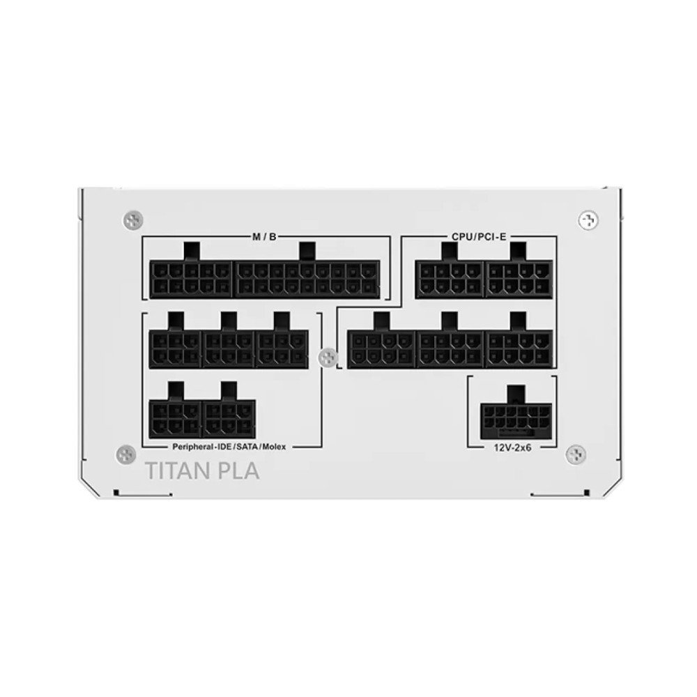 Fonte Montech TITAN PLA, 1000W, 80 Plus Platinum, Full Modular, ATX 3.1, PFC Ativo, Branco - TITAN PLA 1000W