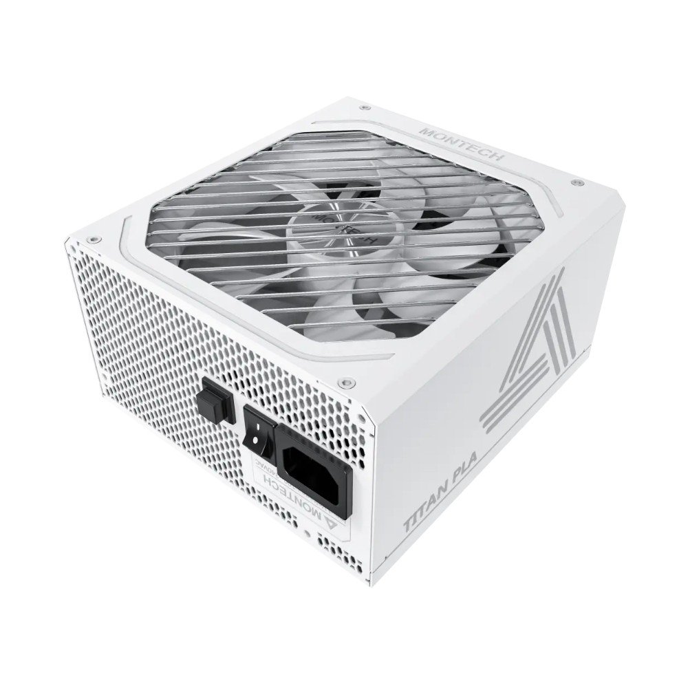 Fonte Montech TITAN PLA, 1200W, 80 Plus Platinum, Full Modular, ATX 3.1, PFC Ativo, Branco - TITAN PLA 1200W
