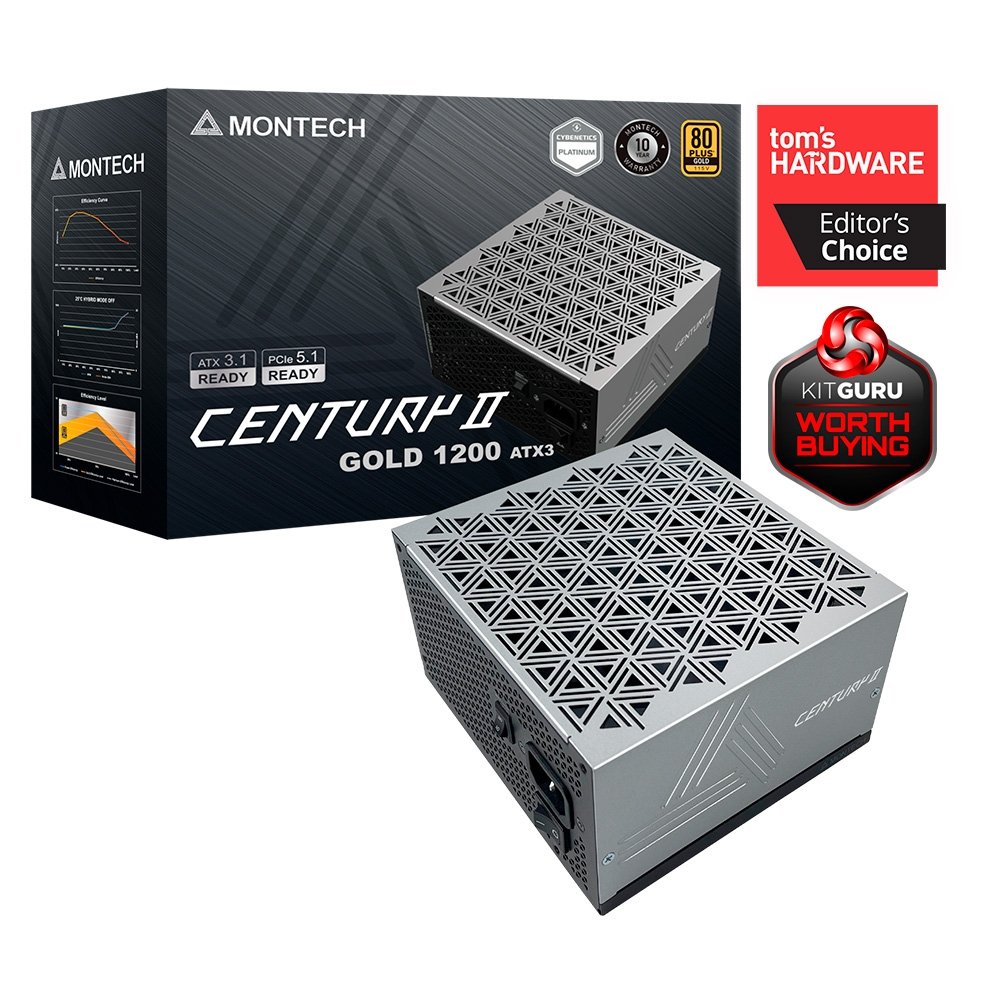Fonte Montech CENTURY II, 1200W, 80 Plus Gold, Full Modular, ATX 3.1, PFC Ativo, Cinza - CENTURY II 1200W - view 8
