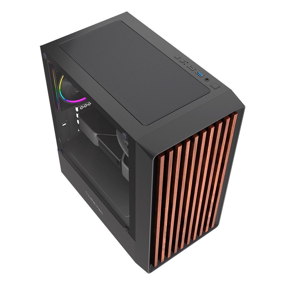 Gabinete Gamer Liketec Bambu, Micro-ATX, Painel Frontal com Detalhes em Madeira, Preto - LC-KB-BAMBU-2025-1004 - view 12