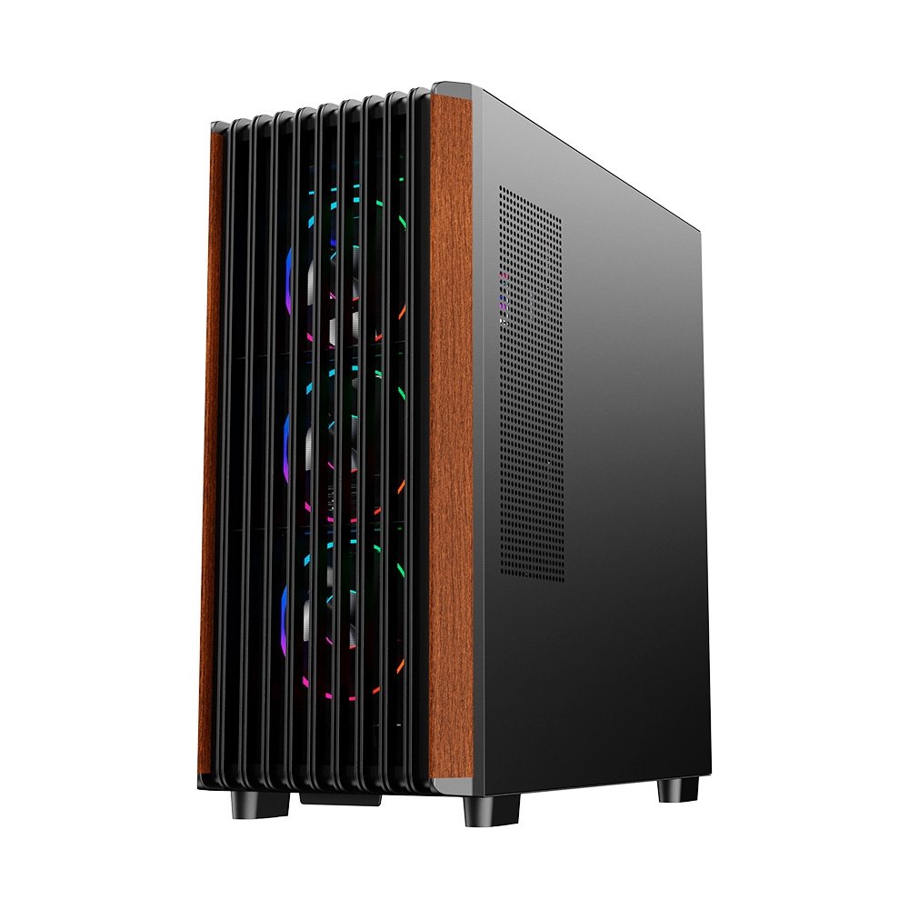 Gabinete Gamer Liketec Pinos, E-ATX, Painel Frontal com Detalhes em Madeira, Preto - LC-KB-PINOS-2025-1002 - view 5