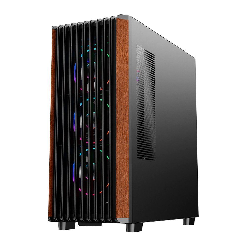 Gabinete Gamer Liketec Pinos E-ATX, Painel Frontal com Detalhes em Madeira, Preto - LC-KB-PINOS-2025-1002 - view 5