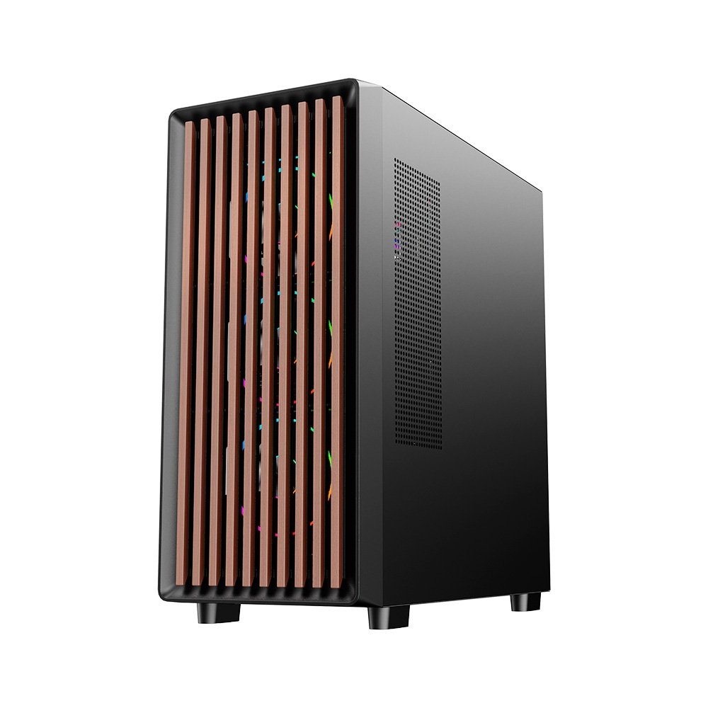 Gabinete Gamer Liketec Oak Wood, E-ATX, Painel Frontal com Detalhes em Madeira, Preto - LC-KB-WOD-2025-1003 - view 4