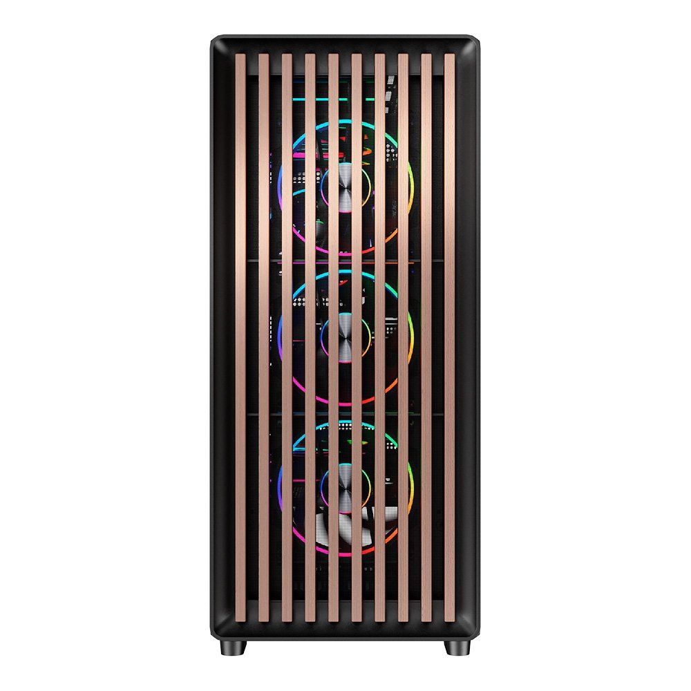 Gabinete Gamer Liketec Oak Wood, E-ATX, Painel Frontal com Detalhes em Madeira, Preto - LC-KB-WOD-2025-1003 - view 3