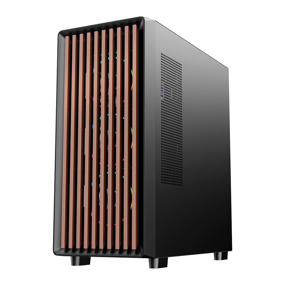 Gabinete Gamer Liketec Oak Wood, E-ATX, Painel Frontal com Detalhes em Madeira, Preto - LC-KB-WOD-2025-1003 - view 5