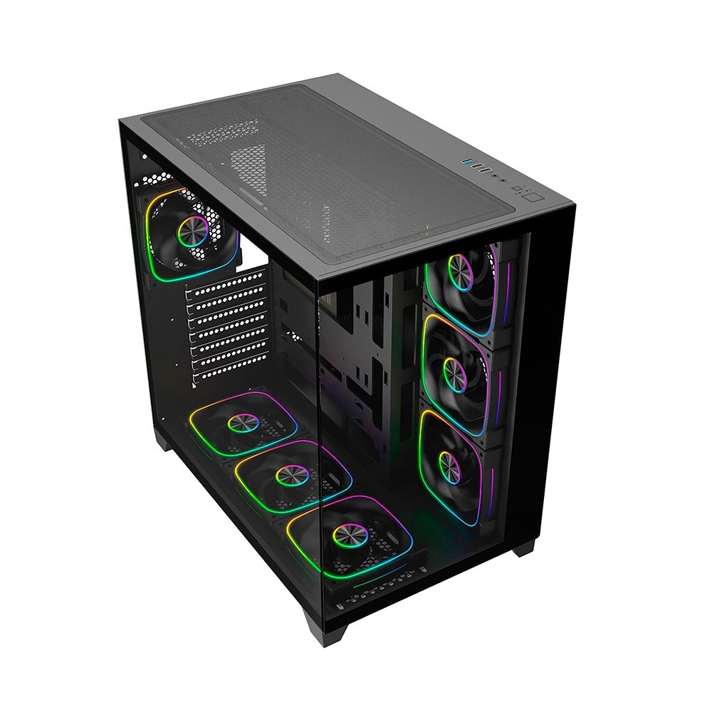 Gabinete Gamer Liketec Zeus V3, ATX, Frontal e Lateral em Vidro Temperado, Sem Fans, Preto - LC-KB-ZEUSV3-2025-1000 - view 4