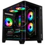 Gabinete Gamer Liketec Madness Small, Mini Tower, Micro-ATX, Lateral e Frontal em Vidro Curvo, Sem Fans, Preto - LK-MADNESS-MINI-25-BLK