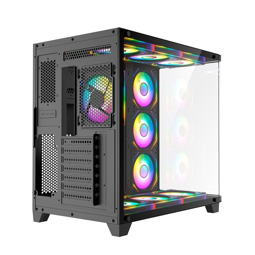 Gabinete Gamer Liketec Madness X, Mid Tower, ATX, Lateral e Frontal em Vidro Curvo, Sem Fans, Preto - LKT-MDX-25-BLK01 - view 3