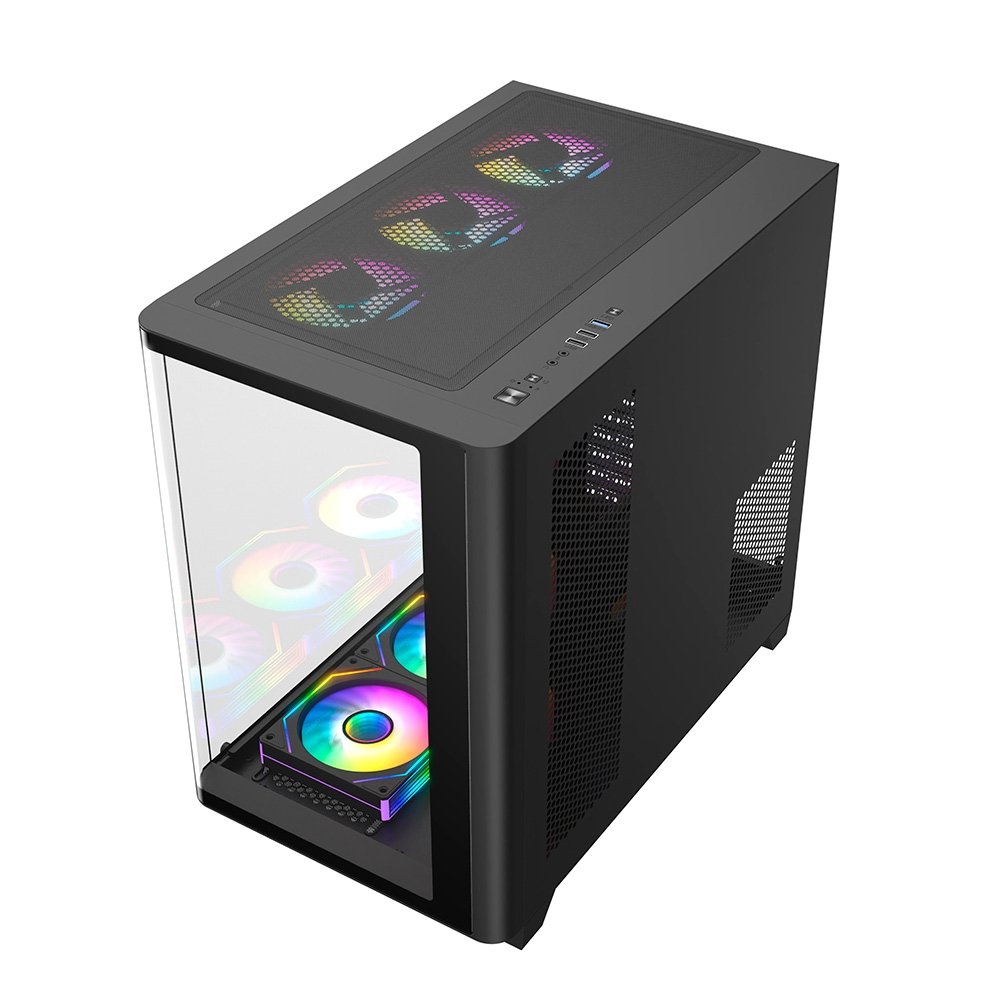Gabinete Gamer Liketec Madness X, Mid Tower, ATX, Lateral e Frontal em Vidro Curvo, Sem Fans, Preto - LKT-MDX-25-BLK01 - view 7