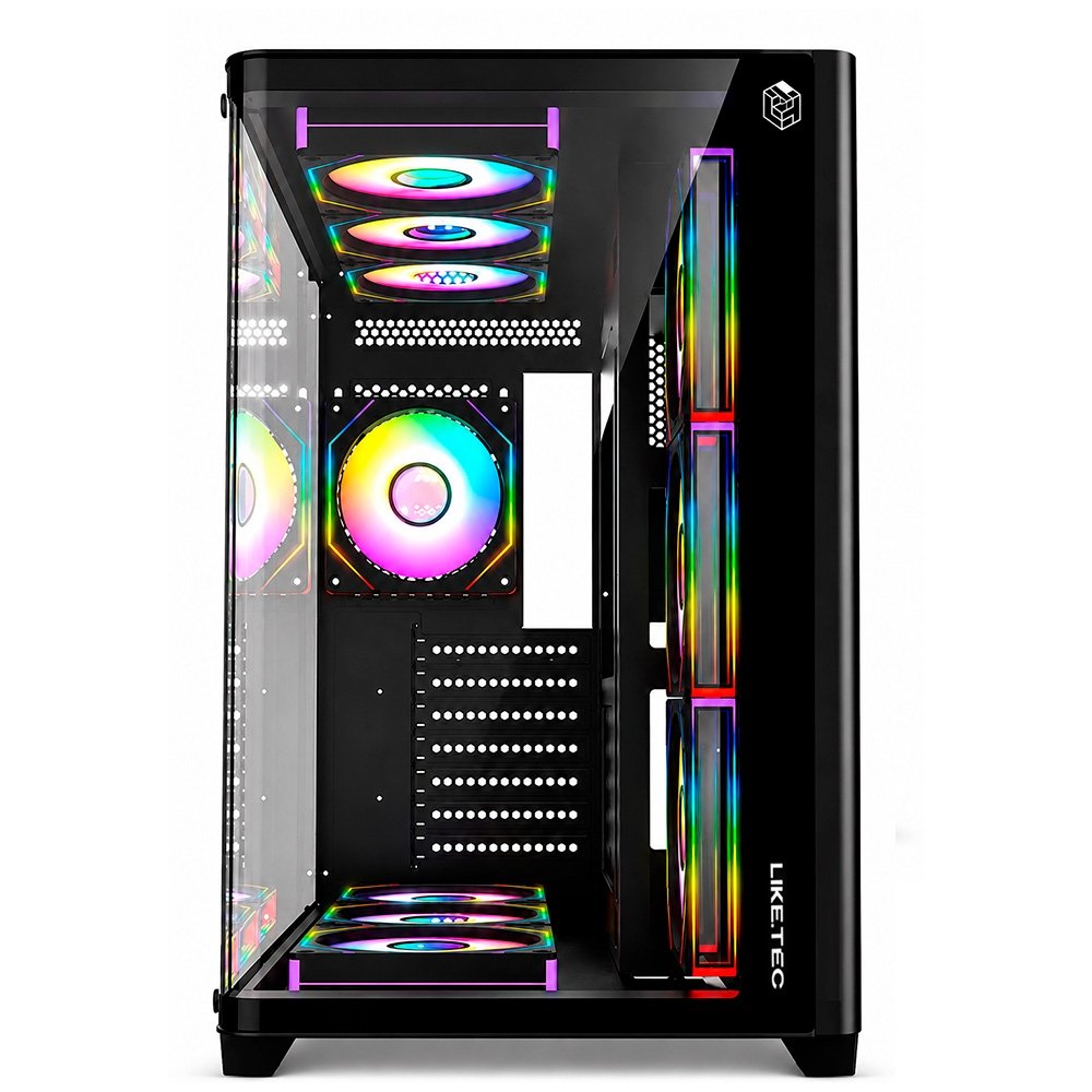 Gabinete Gamer Liketec Madness X, Mid Tower, ATX, Lateral e Frontal em Vidro Curvo, Sem Fans, Preto - LKT-MDX-25-BLK01 - view 2