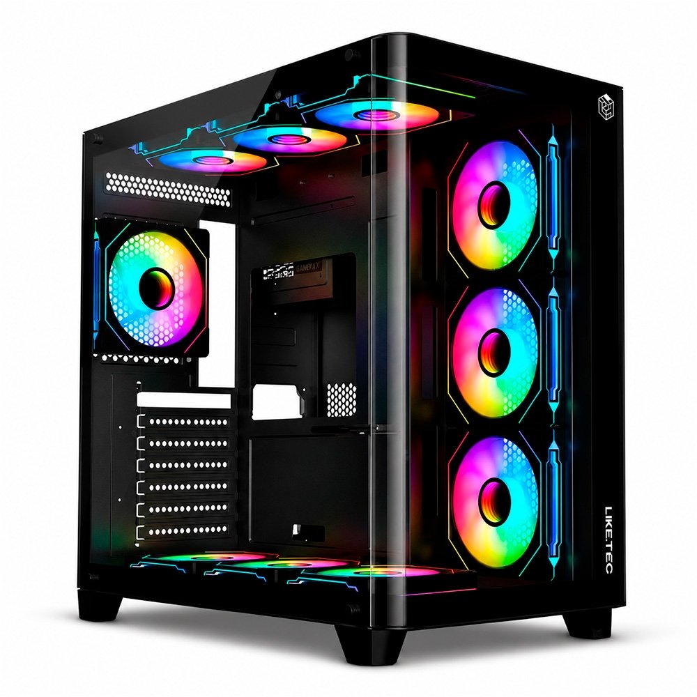 Gabinete Gamer Liketec Madness X, Mid Tower, ATX, Lateral e Frontal em Vidro Curvo, Sem Fans, Preto - LKT-MDX-25-BLK01 - view 5