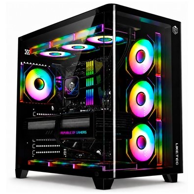 Gabinete Gamer Liketec Madness X, Mid Tower, ATX, Lateral e Frontal em Vidro Curvo, Sem Fans, Preto - LKT-MDX-25-BLK01