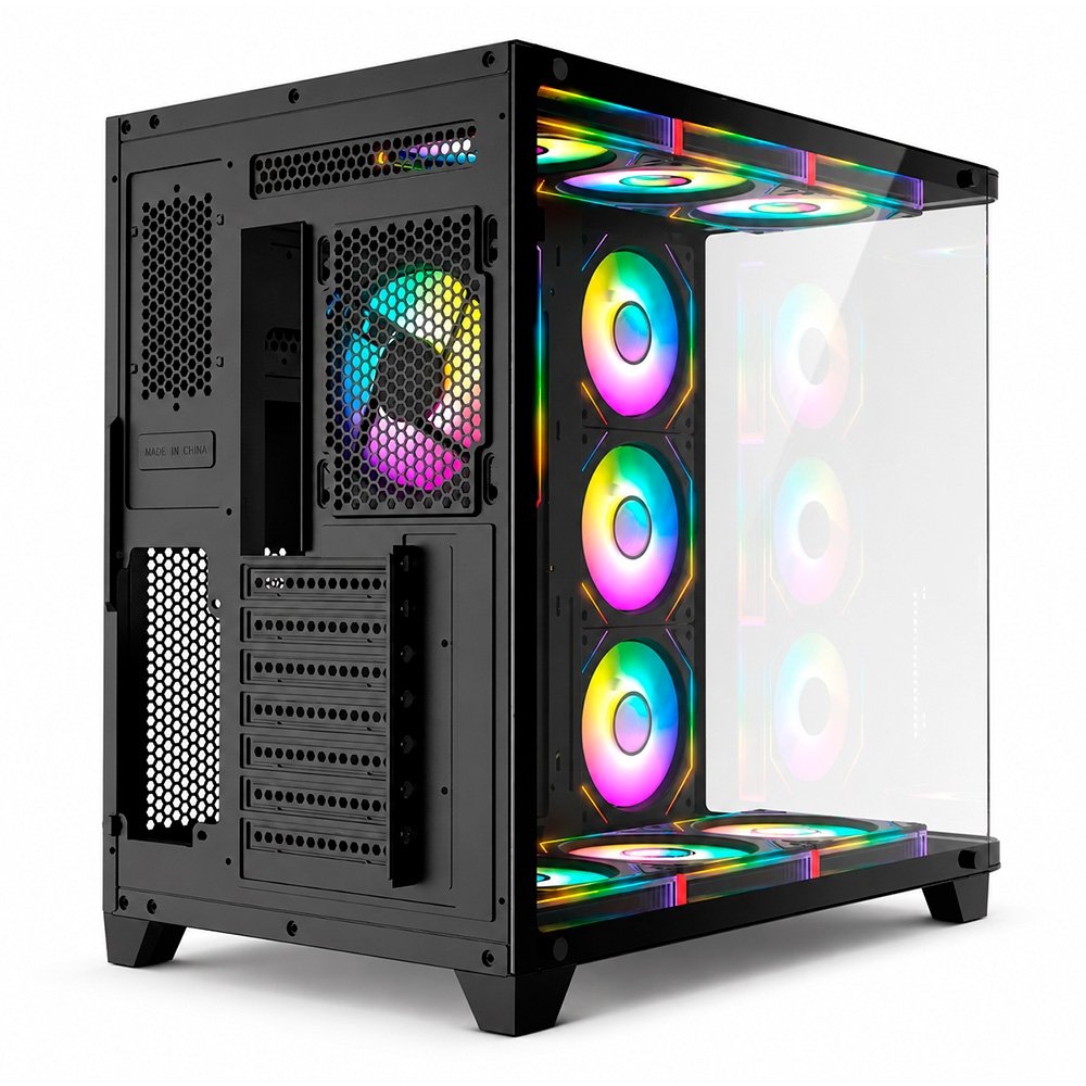 Gabinete Gamer Liketec Madness X, Mid Tower, ATX, Lateral e Frontal em Vidro Curvo, Sem Fans, Preto - LKT-MDX-25-BLK01 - view 8