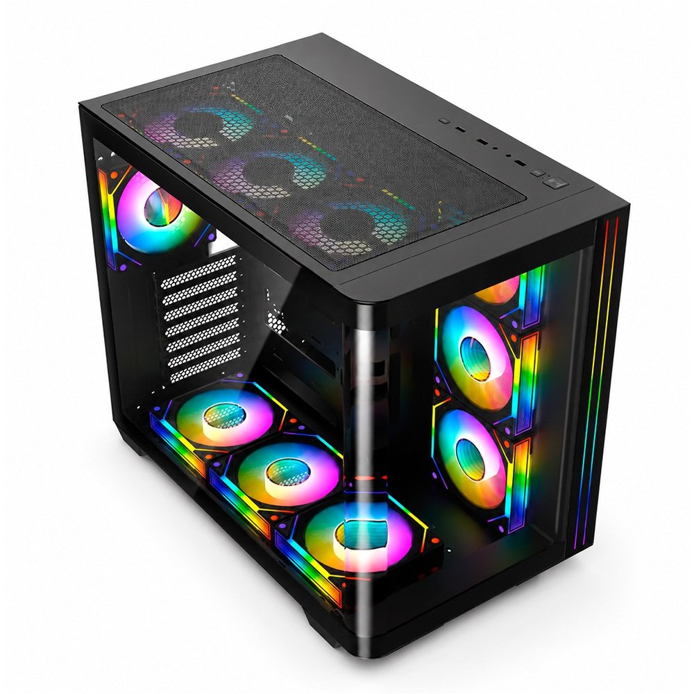 Gabinete Gamer Liketec Madness Pro, Mid Tower, ATX, Lateral e Frontal em Vidro Curvo, LED ARGB, Sem Fans, Preto - LT-GB-MADNESSPRO-DARK-V1 - view 3