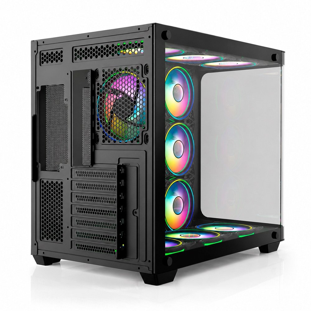 Gabinete Gamer Liketec Madness Pro, Mid Tower, ATX, Lateral e Frontal em Vidro Curvo, LED ARGB, Sem Fans, Preto - LT-GB-MADNESSPRO-DARK-V1 - view 6