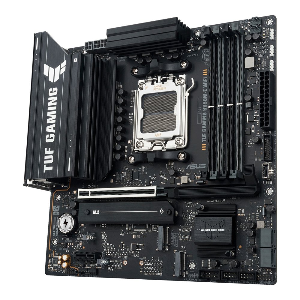 Placa Mãe ASUS TUF GAMING B850M-E WIFI, AMD AM5, mATX, DDR5, Wi-fi 6E, Bluetooth, Preto - 90MB1LS0-M0EAY0 - view 2