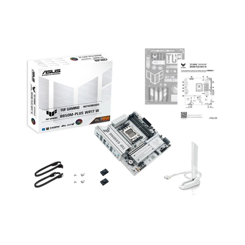 Placa Mãe ASUS TUF GAMING B850M-PLUS WIFI7 W, AMD AM5, mATX, DDR5, Wi-fi 7, Bluetooth, Branco - 90MB1MD0-M0EAY0 - view 7