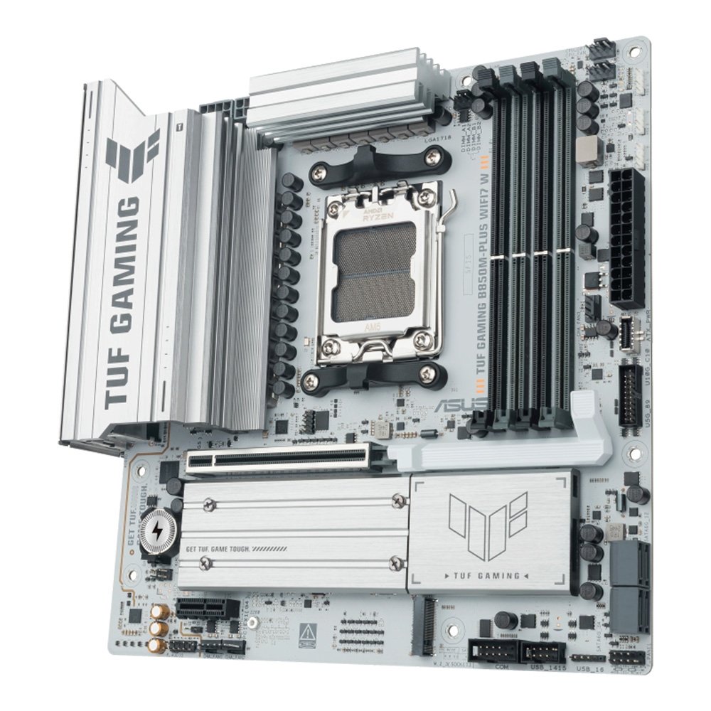 Placa Mãe ASUS TUF GAMING B850M-PLUS WIFI7 W, AMD AM5, mATX, DDR5, Wi-fi 7, Bluetooth, Branco - 90MB1MD0-M0EAY0 - view 2