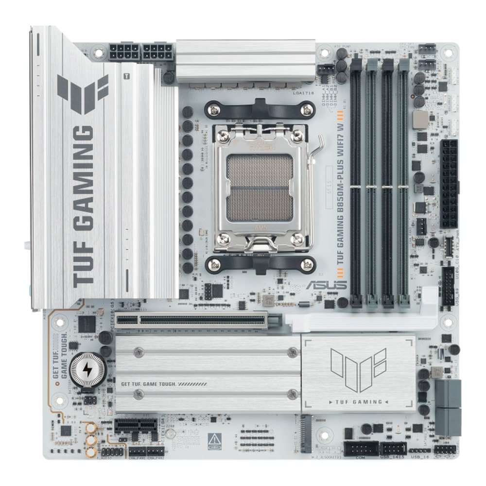 Placa Mãe ASUS TUF GAMING B850M-PLUS WIFI7 W, AMD AM5, mATX, DDR5, Wi-fi 7, Bluetooth, Branco - 90MB1MD0-M0EAY0 4
