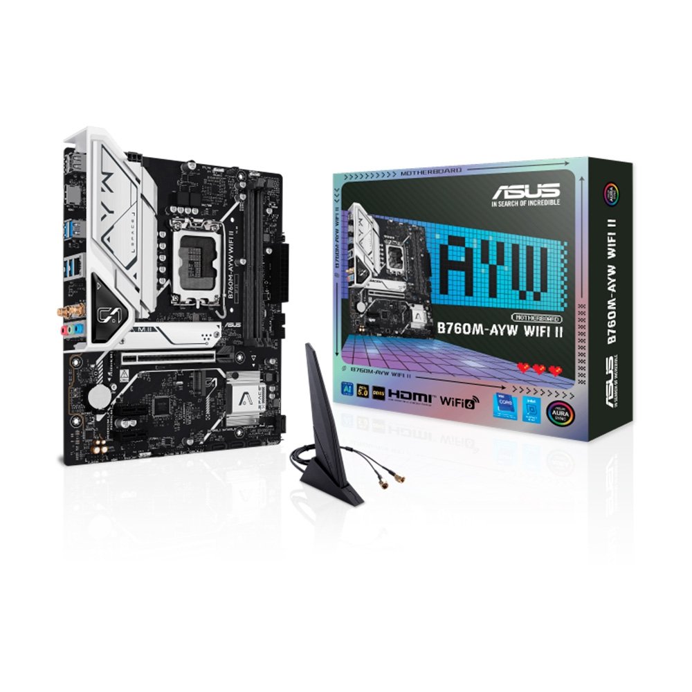 Imagem 9 de 10 do produto Placa Mãe ASUS B760M-AYW WIFI II, Intel LGA 1700, mATX, DDR5, Wi-fi 6, Bluetooth, Preto - 90MB1MH0-M0EAY0