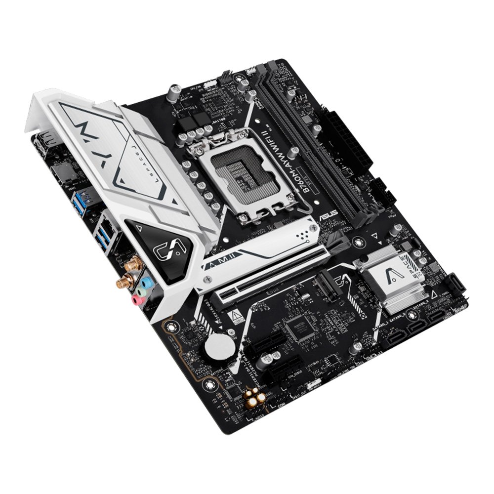 Imagem 4 de 10 do produto Placa Mãe ASUS B760M-AYW WIFI II, Intel LGA 1700, mATX, DDR5, Wi-fi 6, Bluetooth, Preto - 90MB1MH0-M0EAY0