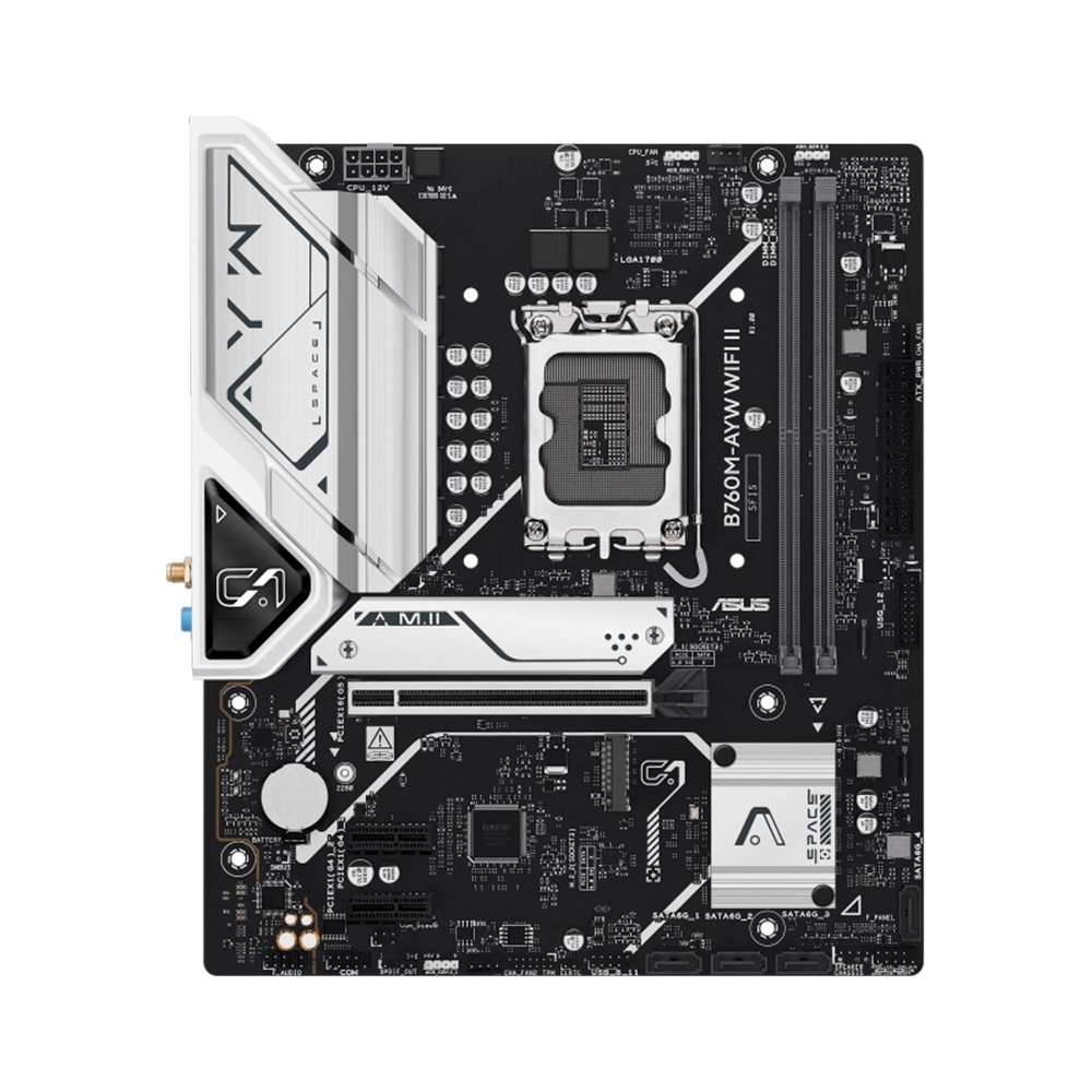 Placa Mãe ASUS B760M-AYW WIFI II, Intel LGA 1700, mATX, DDR5, Wi-fi 6, Bluetooth, Preto - 90MB1MH0-M0EAY0 4