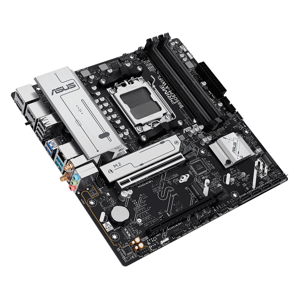Imagem 3 de 8 do produto Placa Mãe ASUS PRIME B650EM-A WIFI, AMD AM5, mATX, DDR5, Wi-fi 6, Bluetooth, Preto - 90MB1LM0-M0EAY0