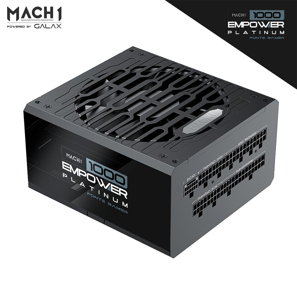 Imagem 2 de 5 do produto Fonte MACH1 EMPOWER, 1000W, Cybenetics Platinum, Modular, PFC Ativo, Preto - 1000EMPOWER