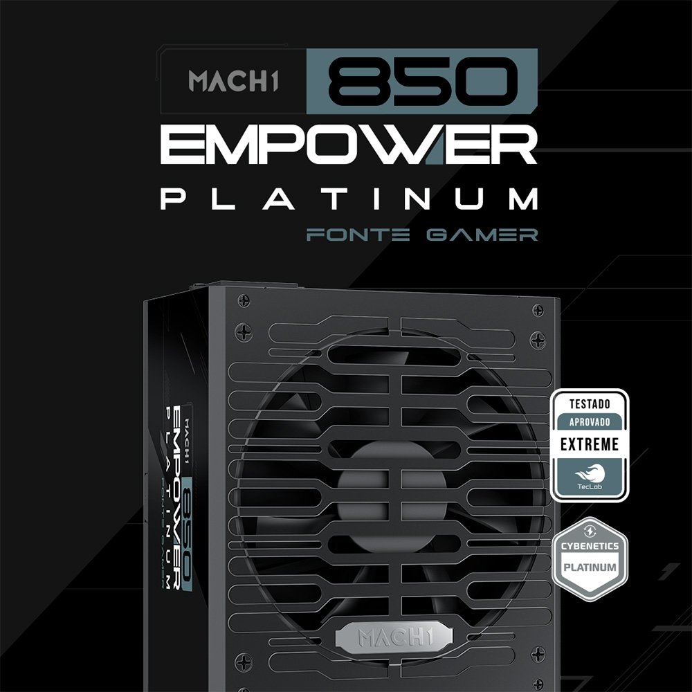 Fonte MACH1 EMPOWER, 850W, Cybenetics Platinum, Modular, PFC Ativo, Preto - 850EMPOWER - view 5