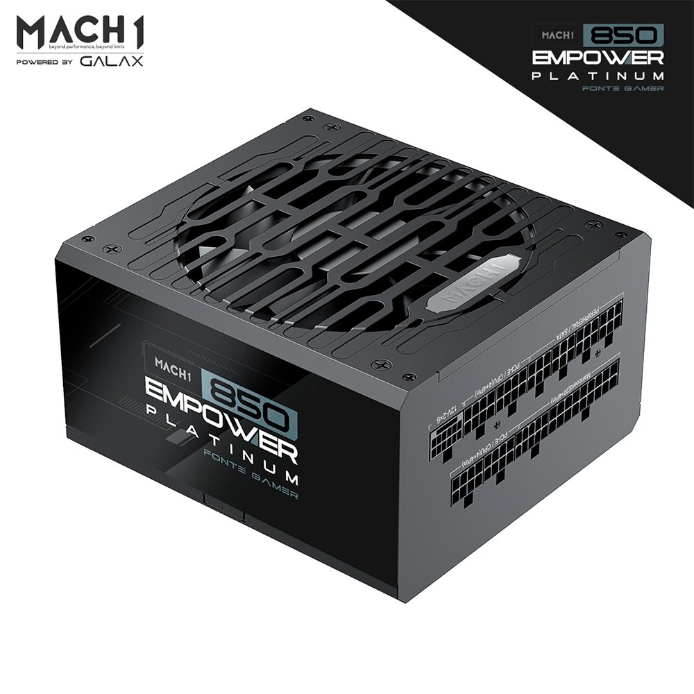 Fonte MACH1 EMPOWER, 850W, Cybenetics Platinum, Modular, PFC Ativo, Preto - 850EMPOWER - view 3