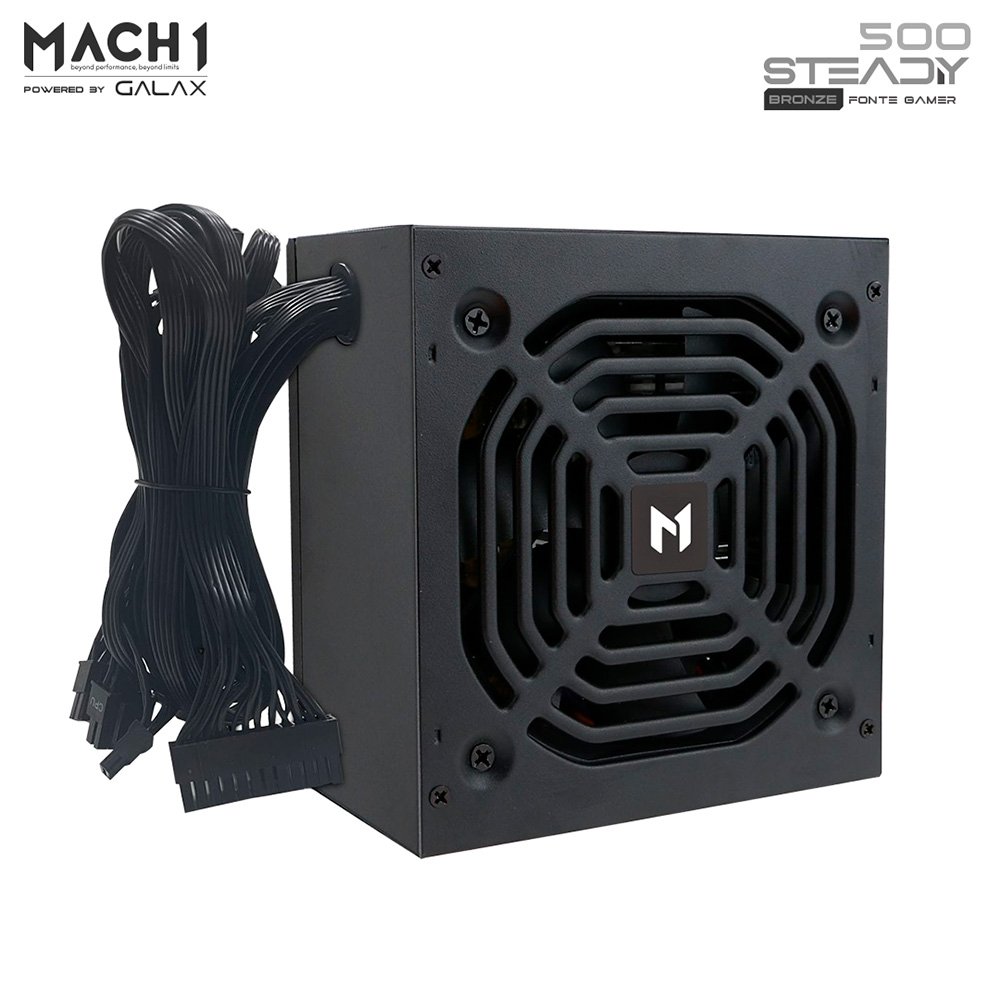 Fonte MACH1 Steady, 500W, 80 Plus Bronze, PFC Ativo, Preto - 500Steady - view 2