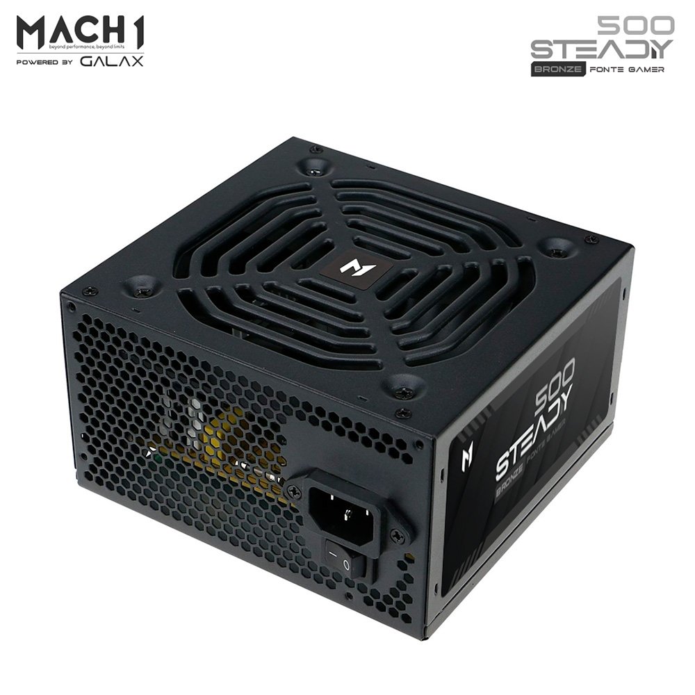 Fonte MACH1 Steady, 500W, 80 Plus Bronze, PFC Ativo, Preto - 500Steady - view 4
