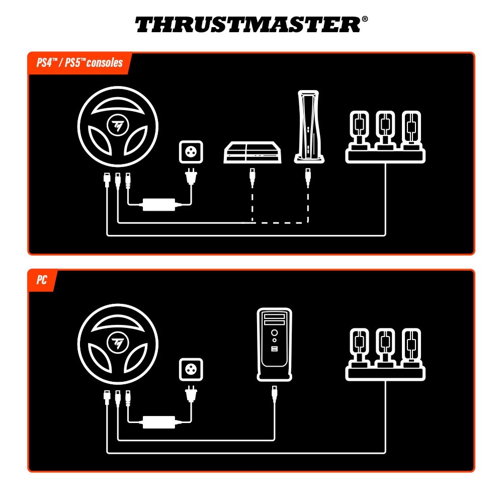 Volante Gamer Thrustmaster T-248R, Force Feedback 3,1Nm com Pedais T3PM LTE H.E.A.R.T, PS5/PS4/PC, Preto - 4160921 - view 5