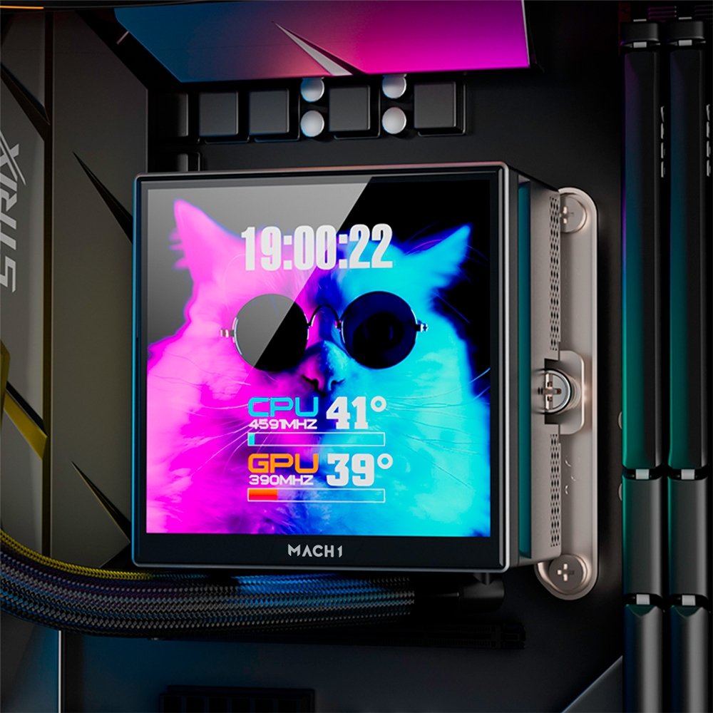 Imagem 6 de 6 do produto Water Cooler MACH1 APEX, ARGB, 360mm, com Tela LCD, AMD e Intel, Preto - AV360BK